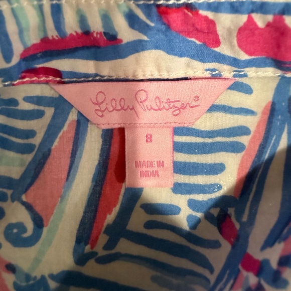 Lilly Pulitzer Button Down Cruiser Resort Sailboat Blouse Size 8 - Picture 7 of 8